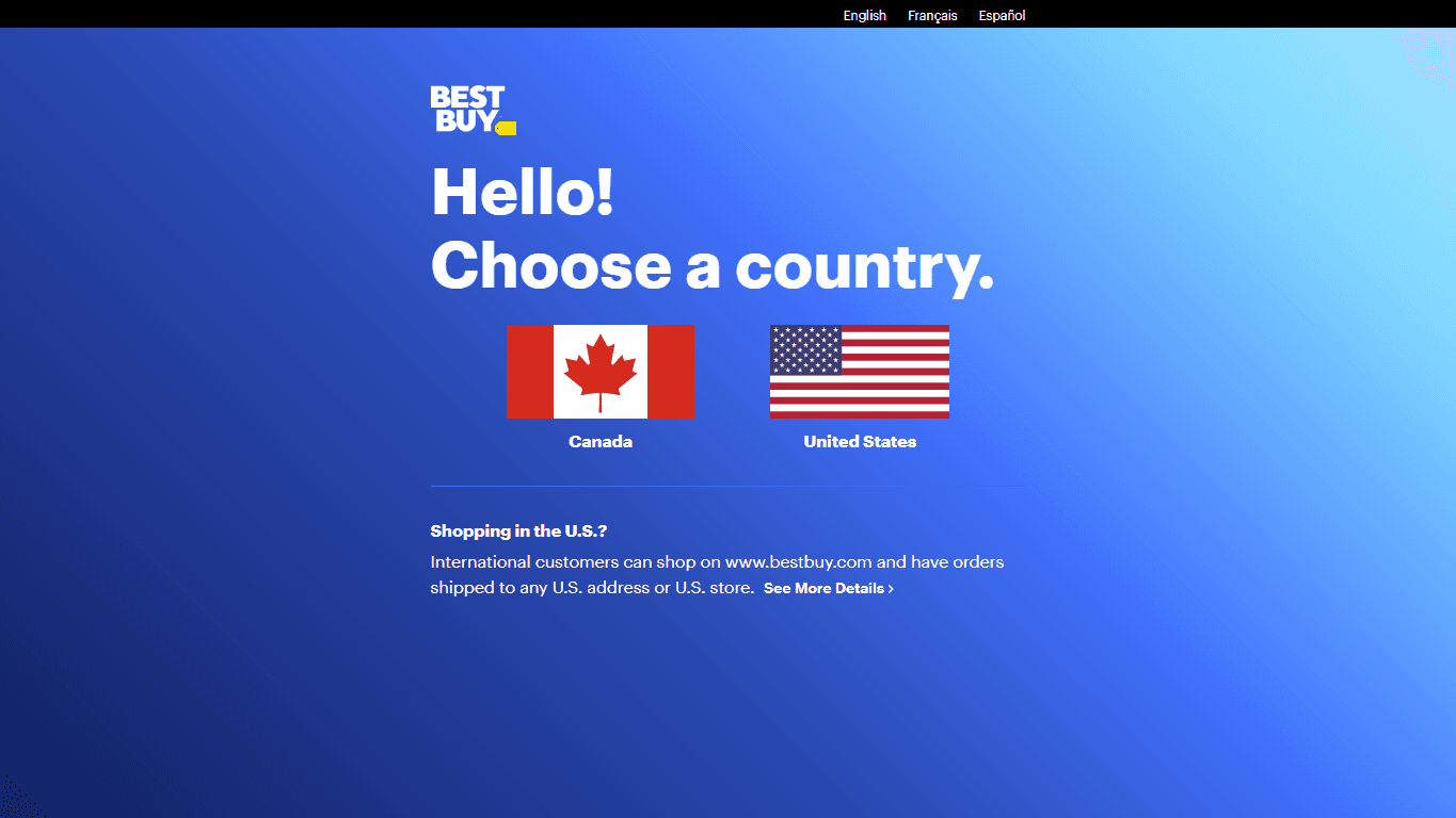Best Buy homepage screenshot of the official website interface