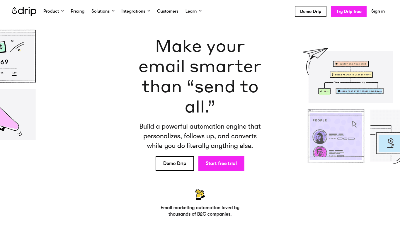 Drip homepage screenshot of the official website interface