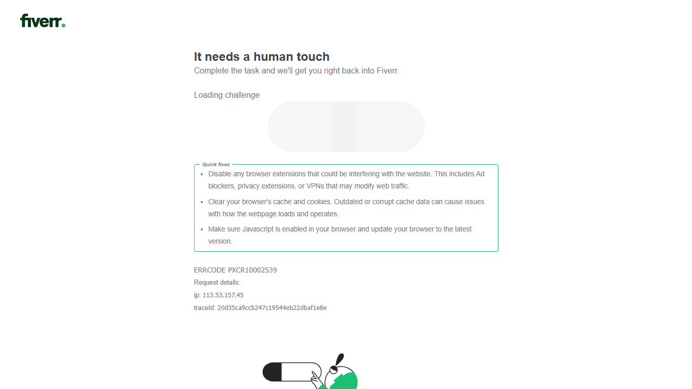 Fiverr homepage screenshot of the official website interface