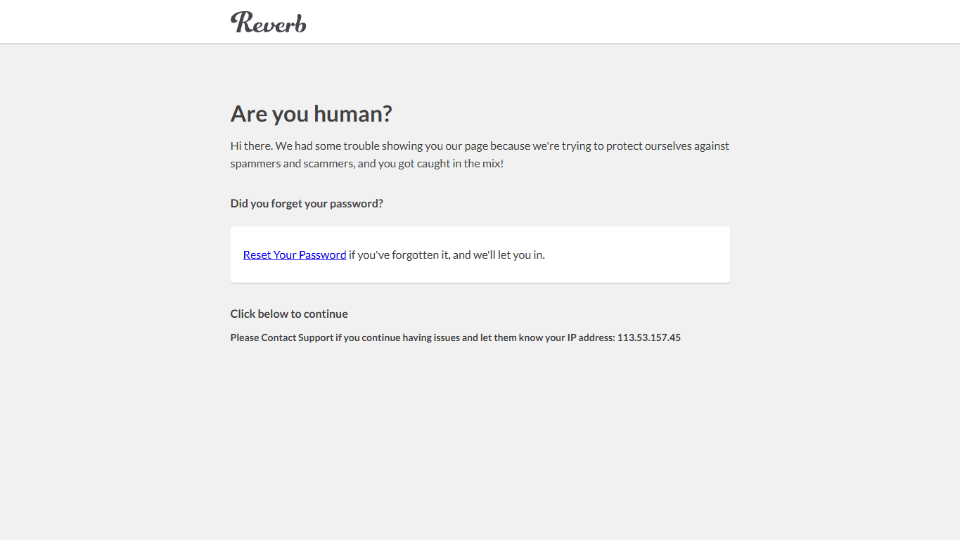 Reverb homepage screenshot of the official website interface