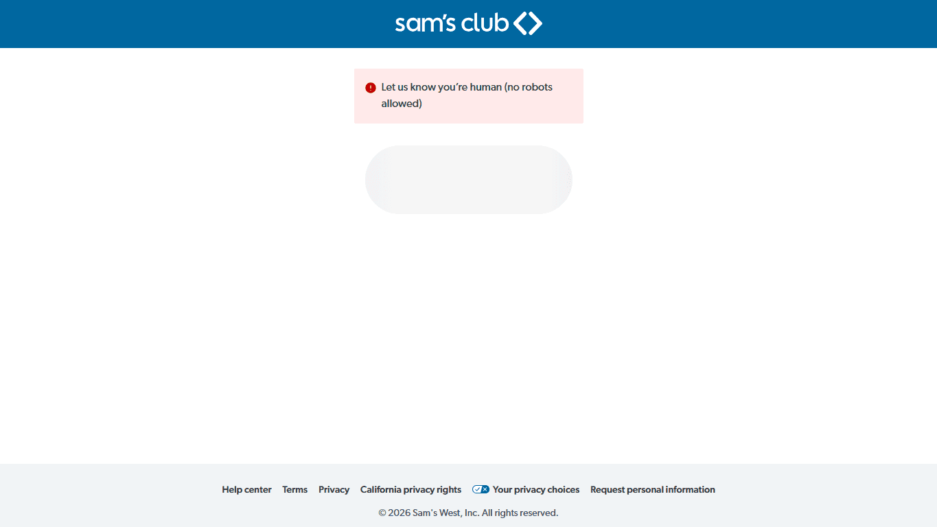 Sam's Club homepage screenshot of the official website interface